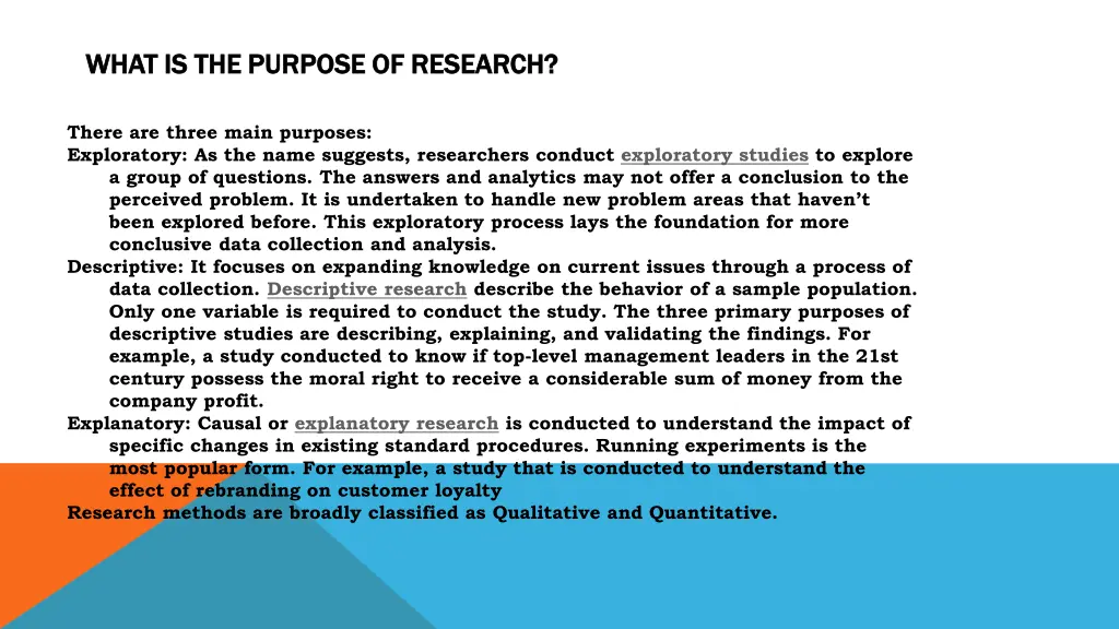 what is the purpose of research what