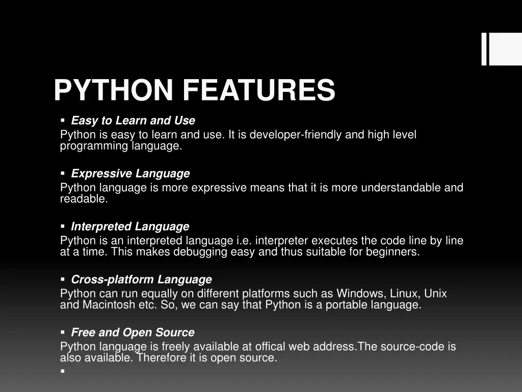 python features