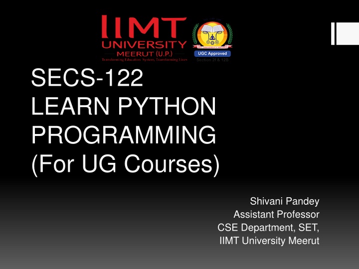 secs 122 learn python programming for ug courses
