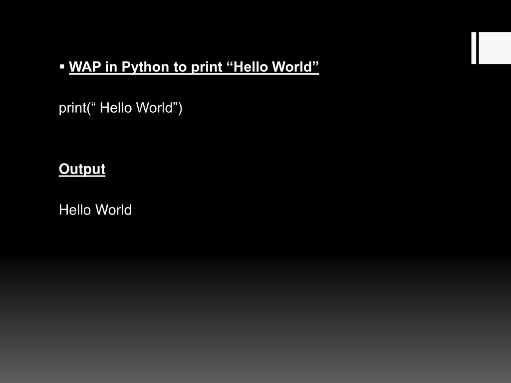wap in python to print hello world