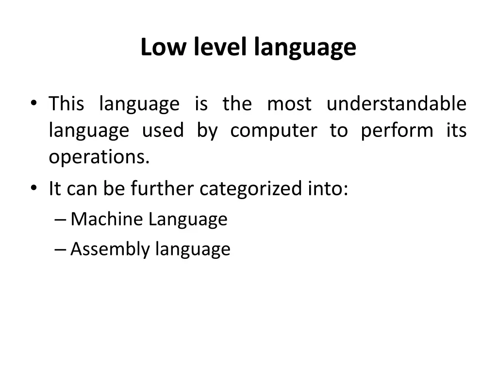 low level language
