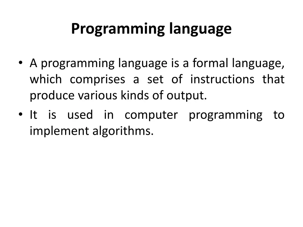 programming language