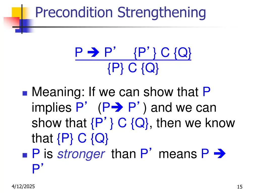 precondition strengthening