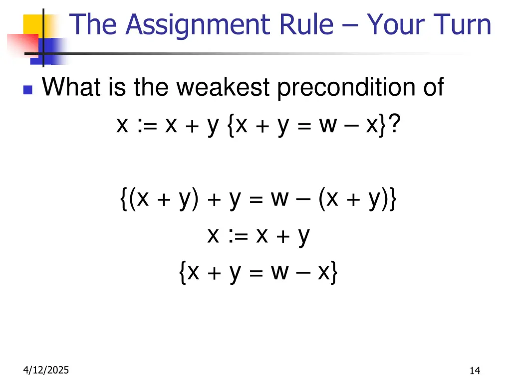 the assignment rule your turn 1