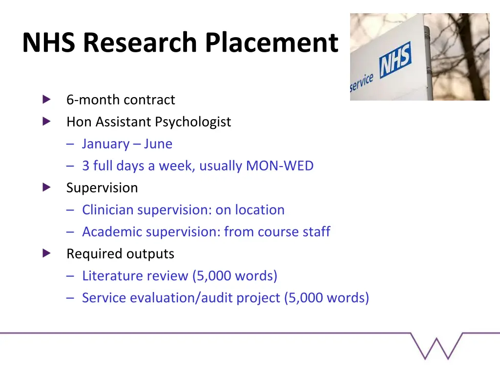 nhs research placement