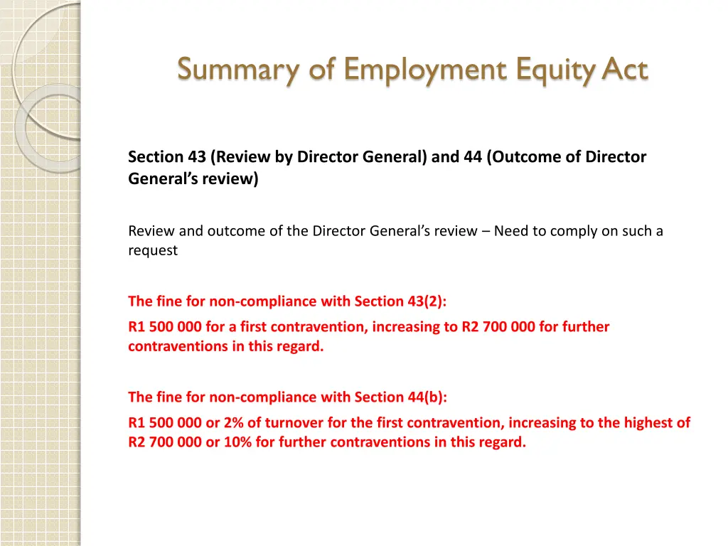 summary of employment equity act 21