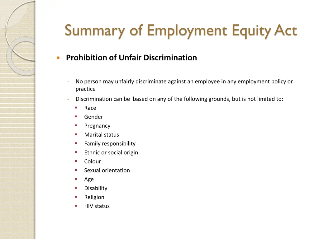 summary of employment equity act 3