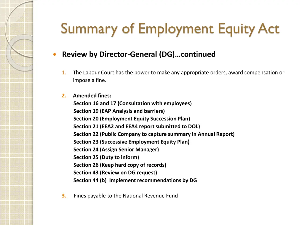 summary of employment equity act 7