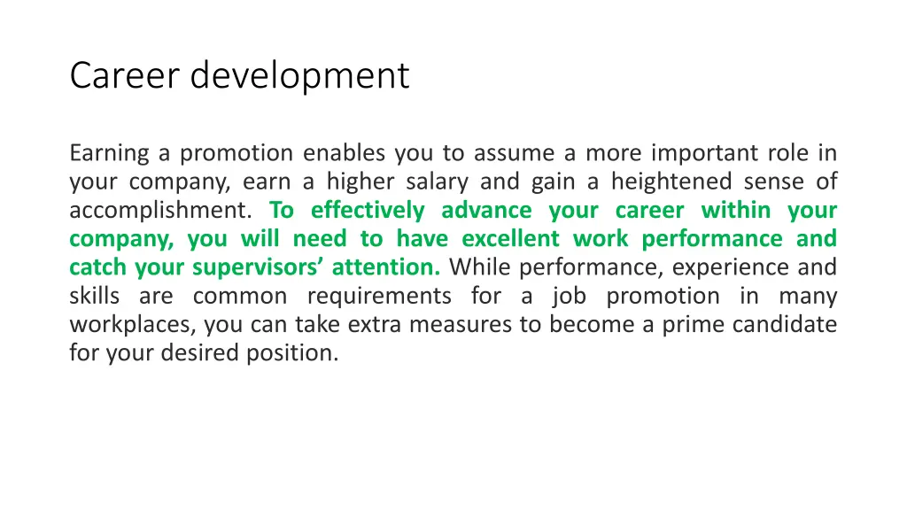career development