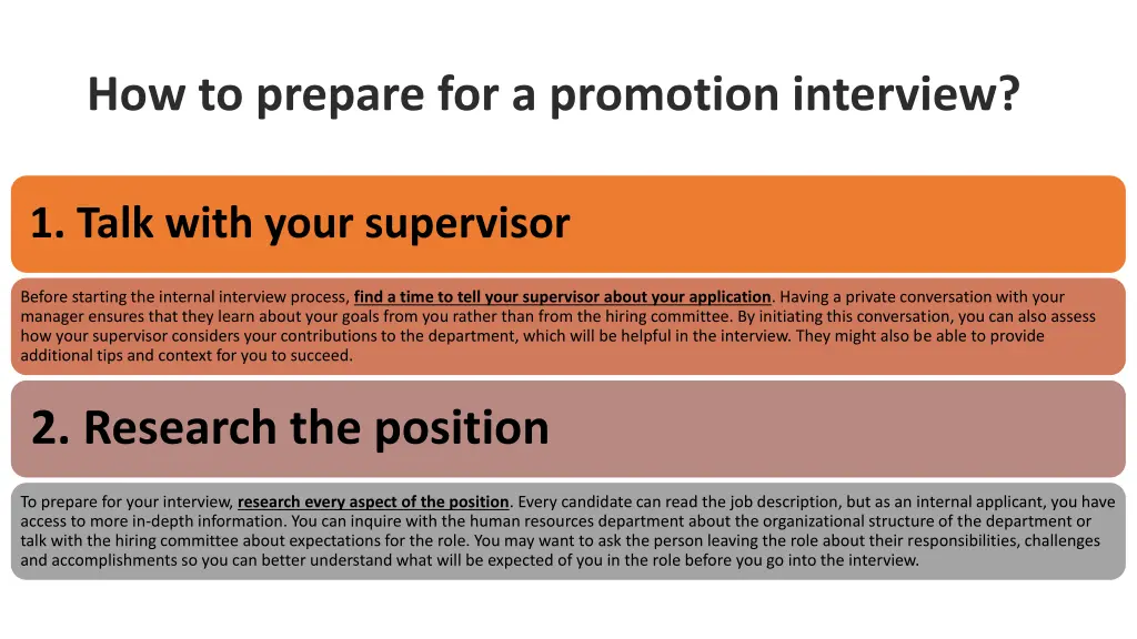 how to prepare for a promotion interview
