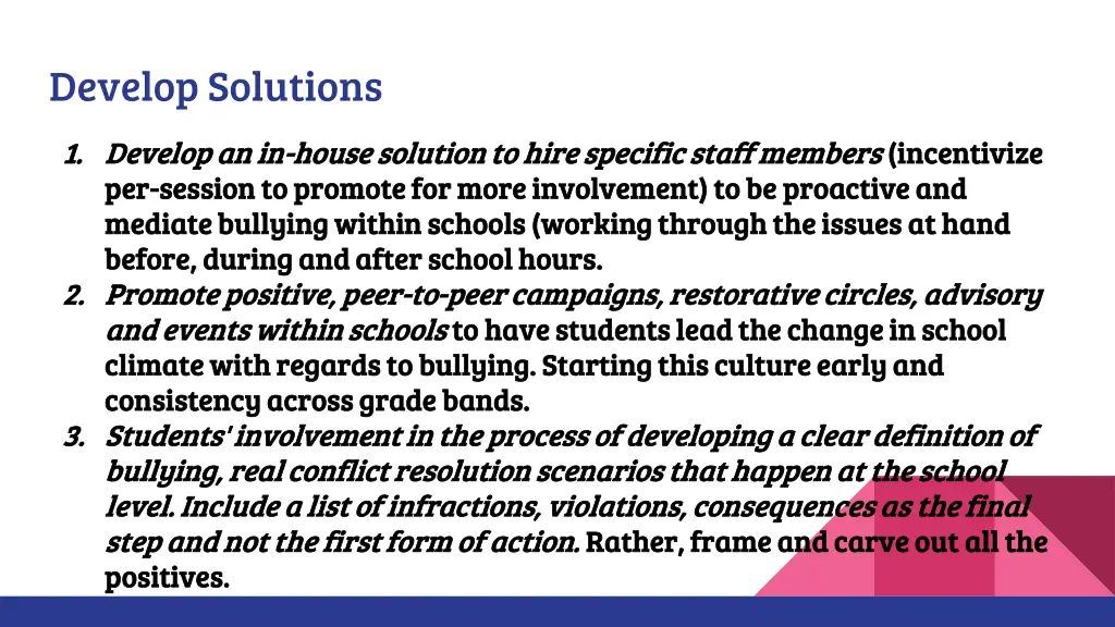 develop solutions