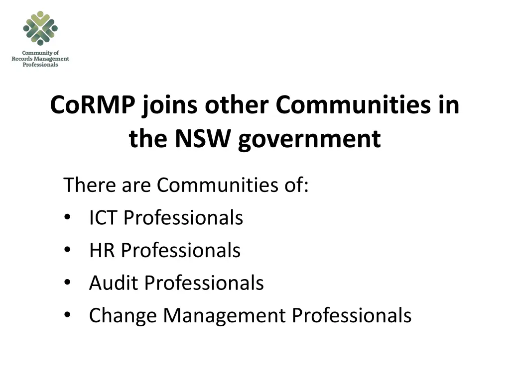cormp joins other communities