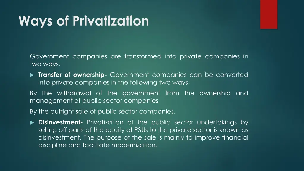 ways of privatization