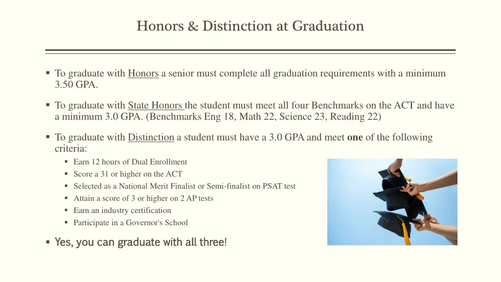 honors distinction at graduation