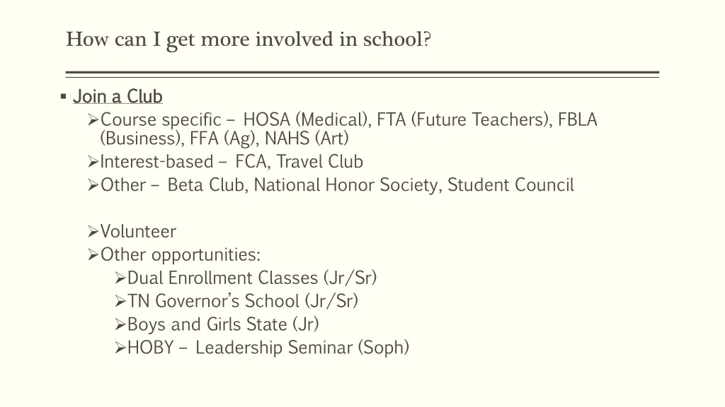 how can i get more involved in school