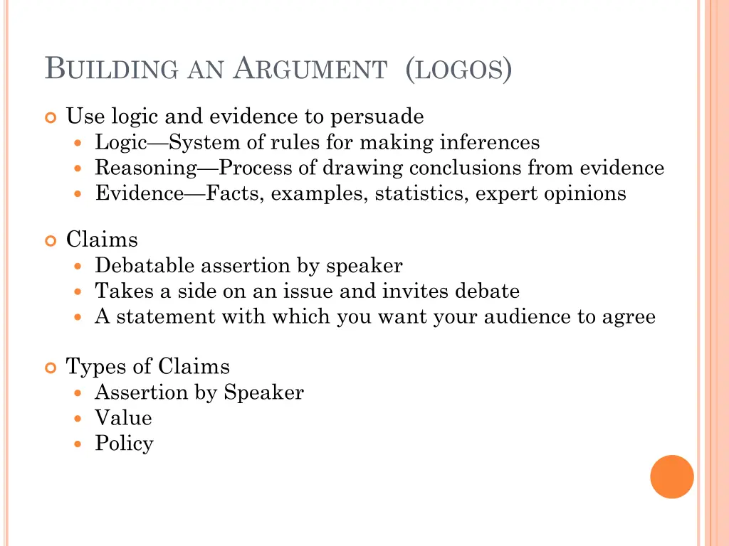 b uilding an a rgument logos