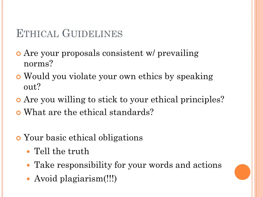 e thical g uidelines