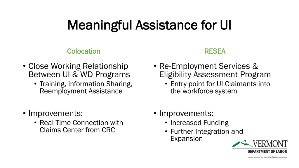 meaningful assistance for ui meaningful
