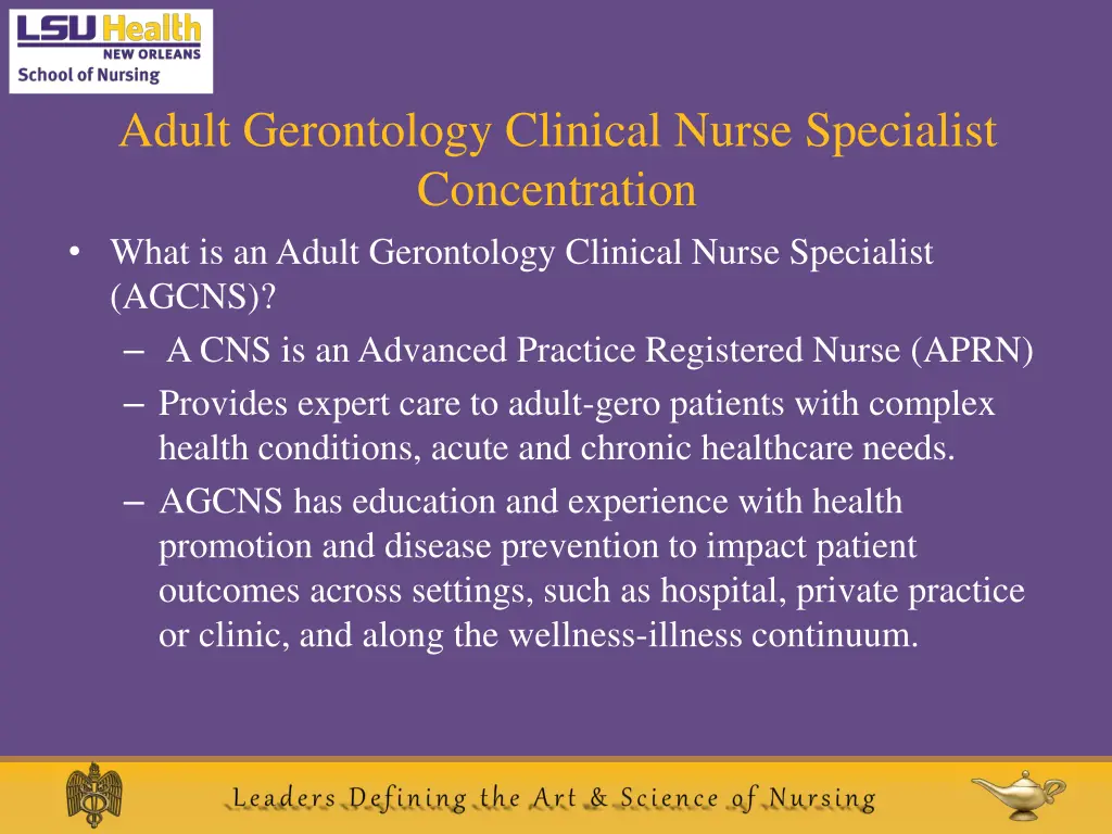 adult gerontology clinical nurse specialist