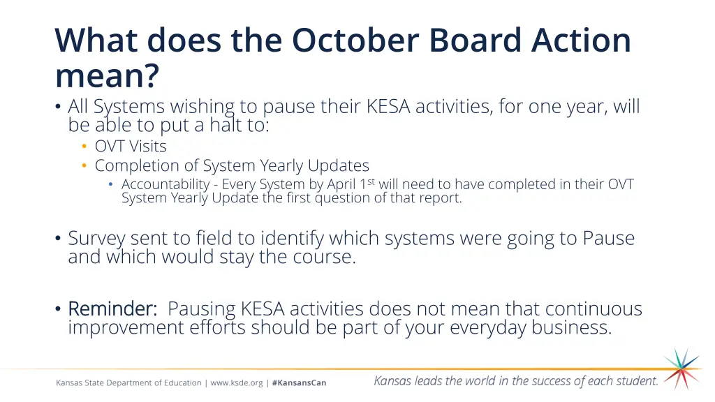 what does the october board action mean