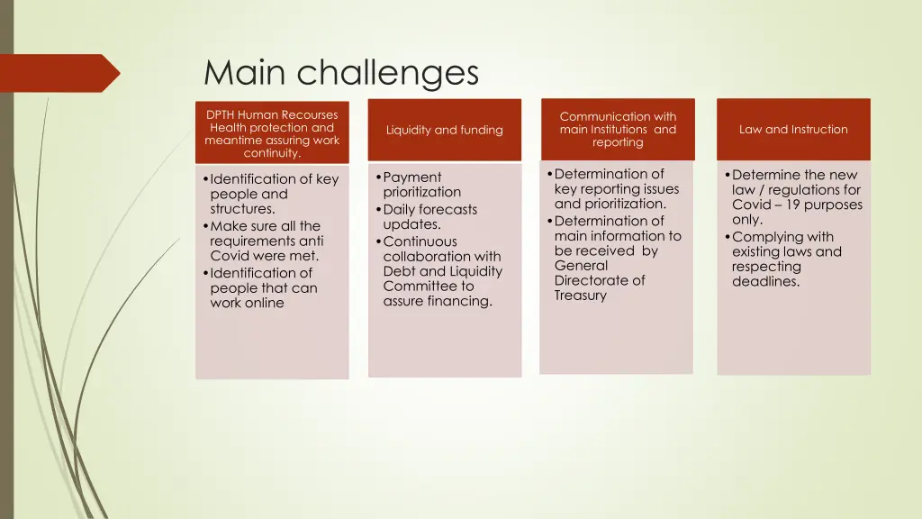 main challenges
