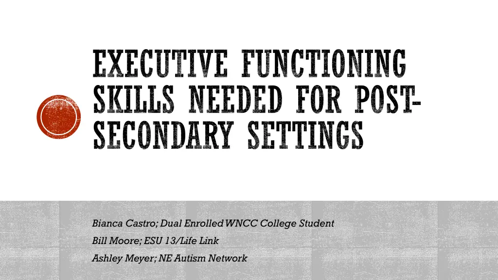 executive functioning skills needed for post
