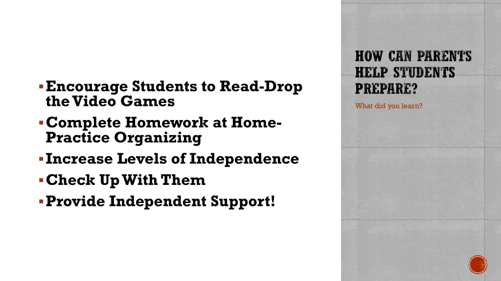 how can parents help students prepare