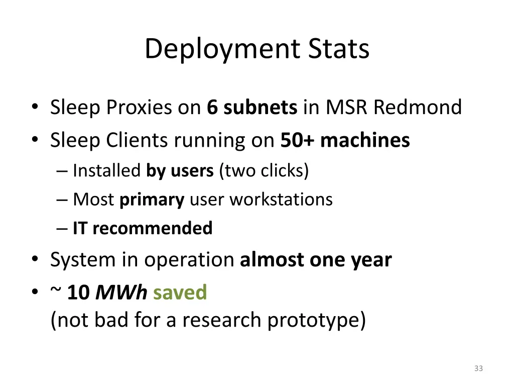 deployment stats