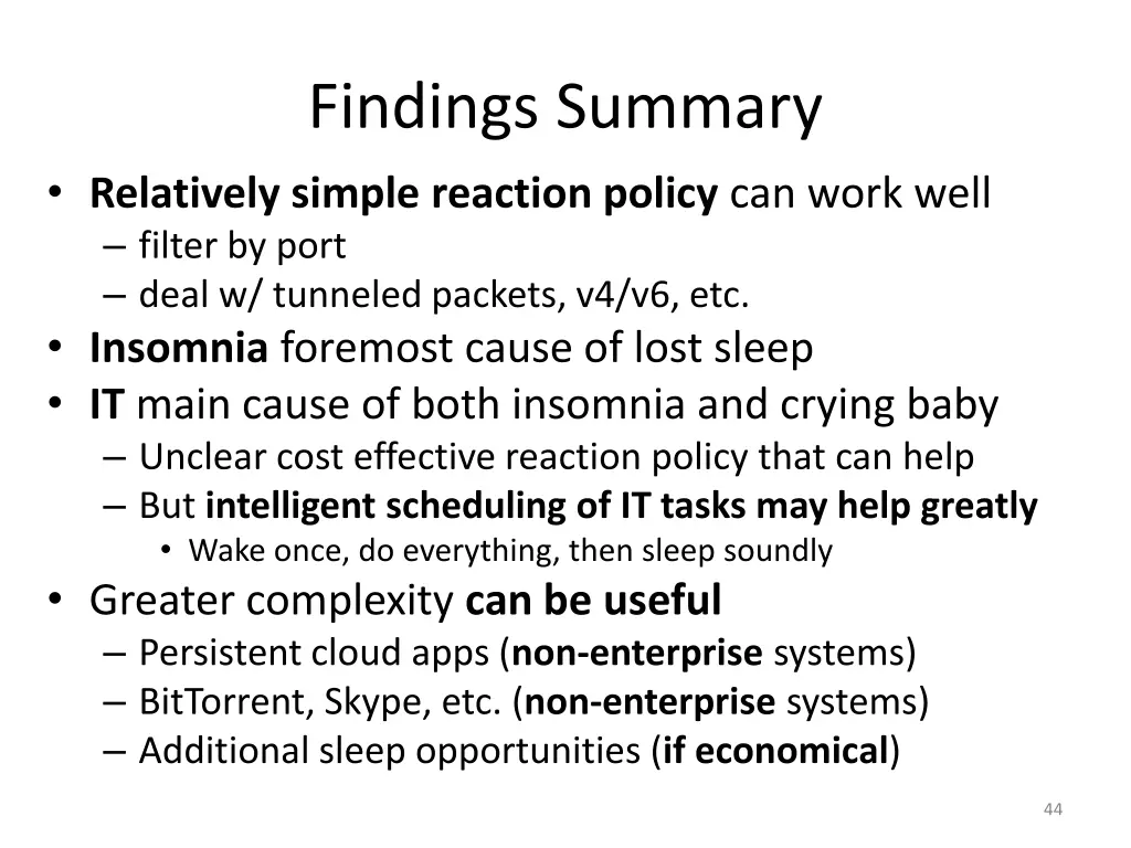 findings summary