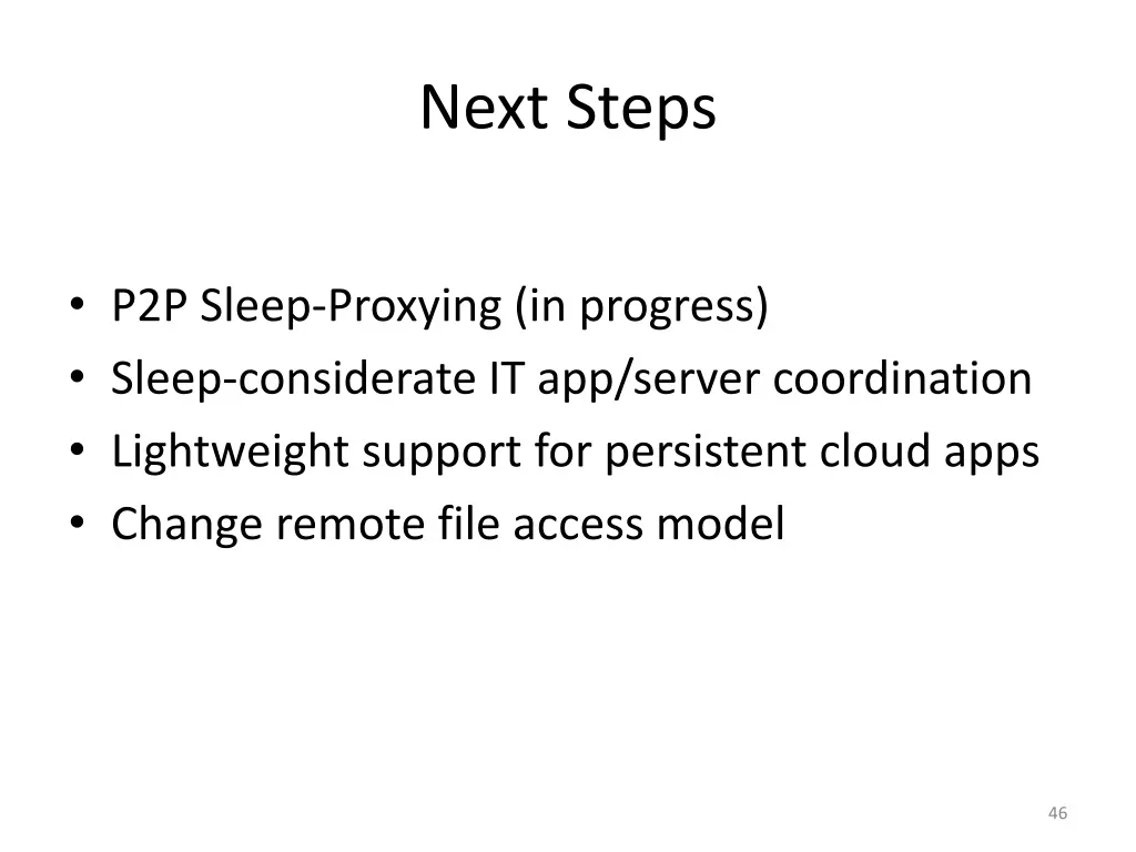 next steps
