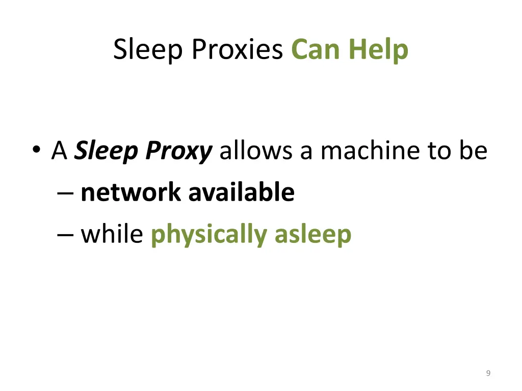 sleep proxies can help