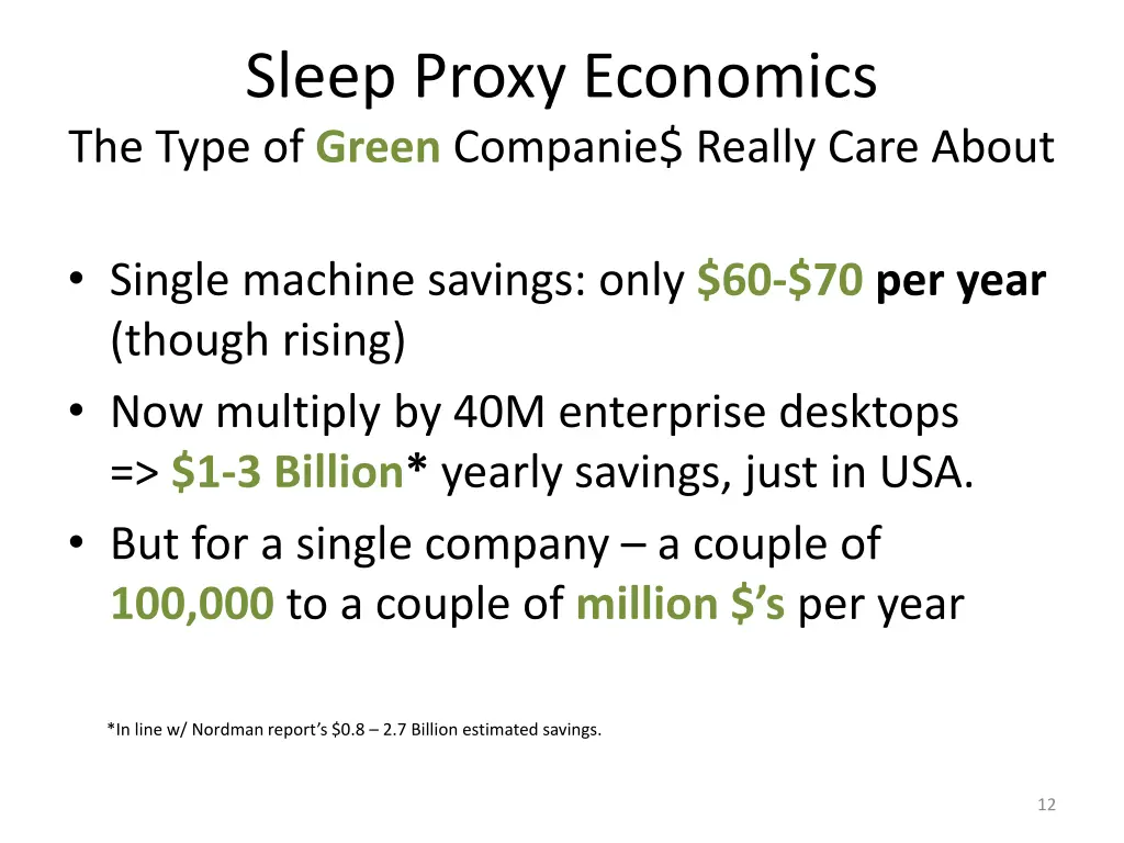 sleep proxy economics the type of green companie