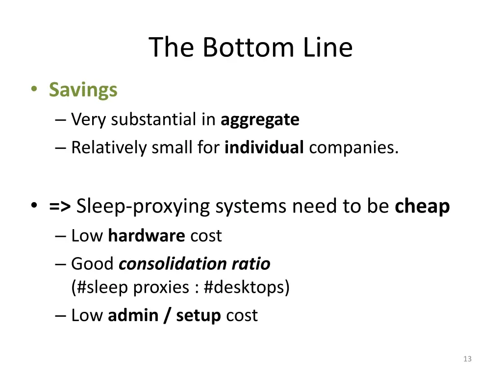the bottom line