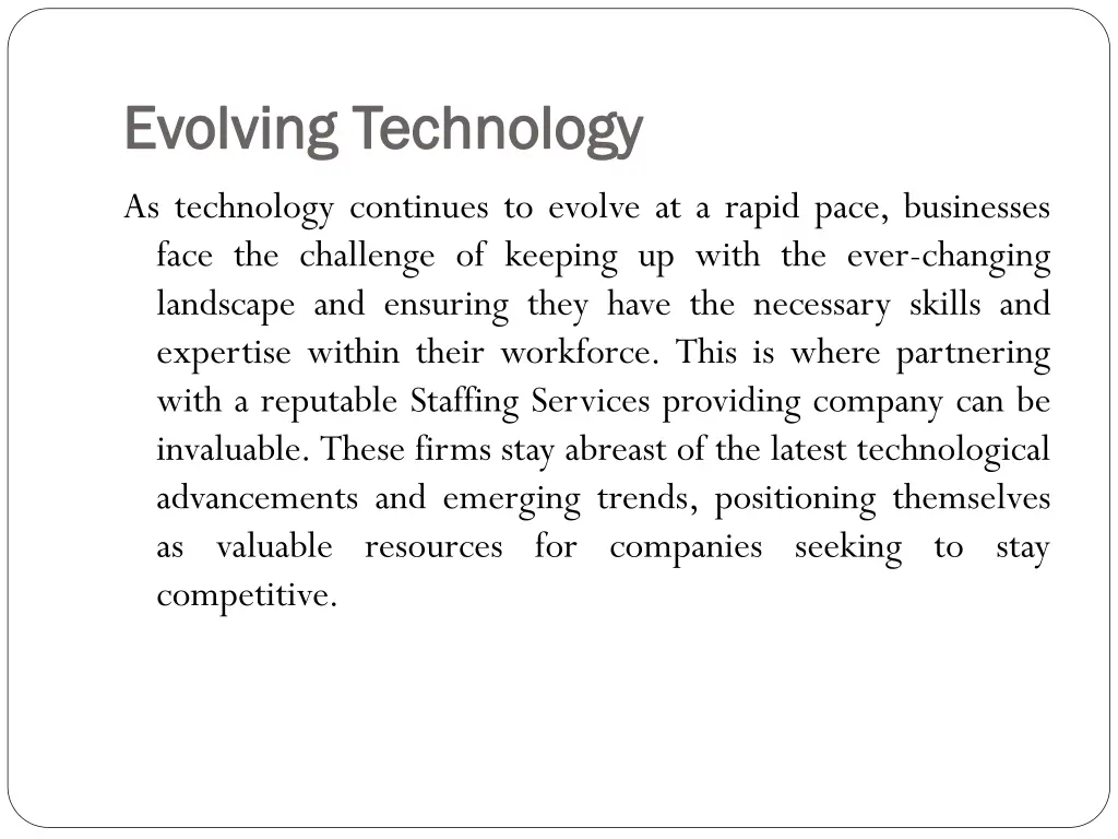 evolving technology evolving technology