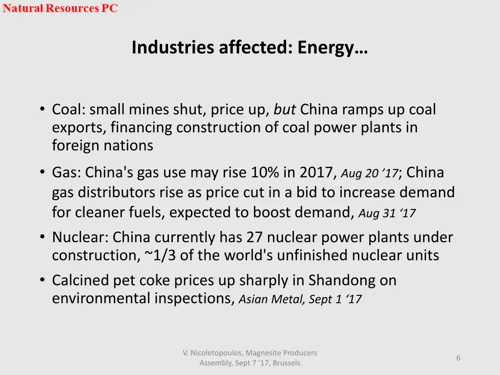 industries affected energy