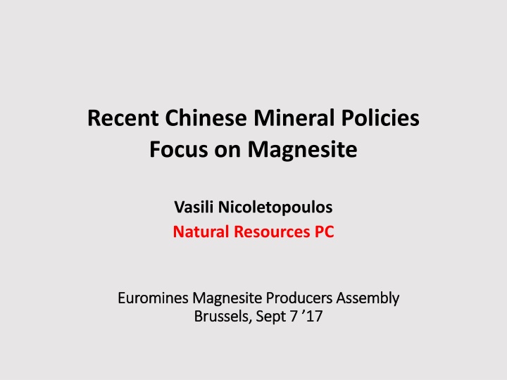 recent chinese mineral policies focus on magnesite