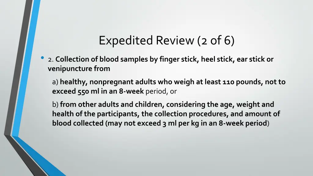 expedited review 2 of 6 2 collection of blood