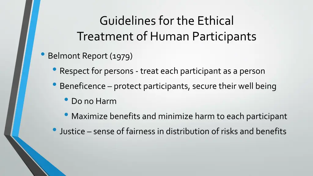 guidelines for the ethical treatment of human
