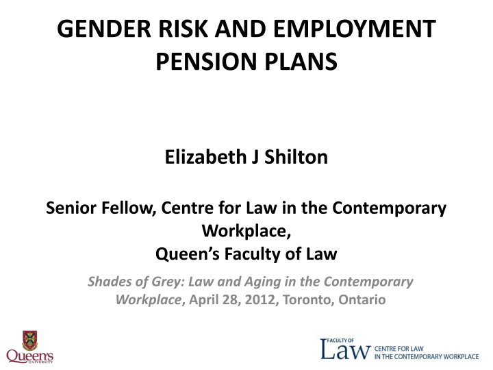 gender risk and employment pension plans