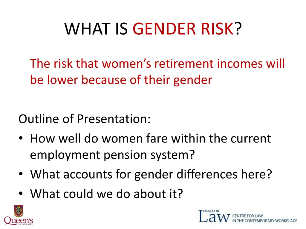 what is gender risk