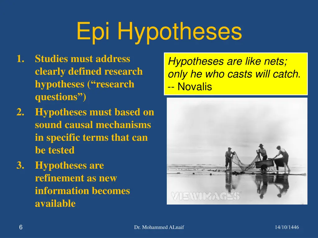 epi hypotheses