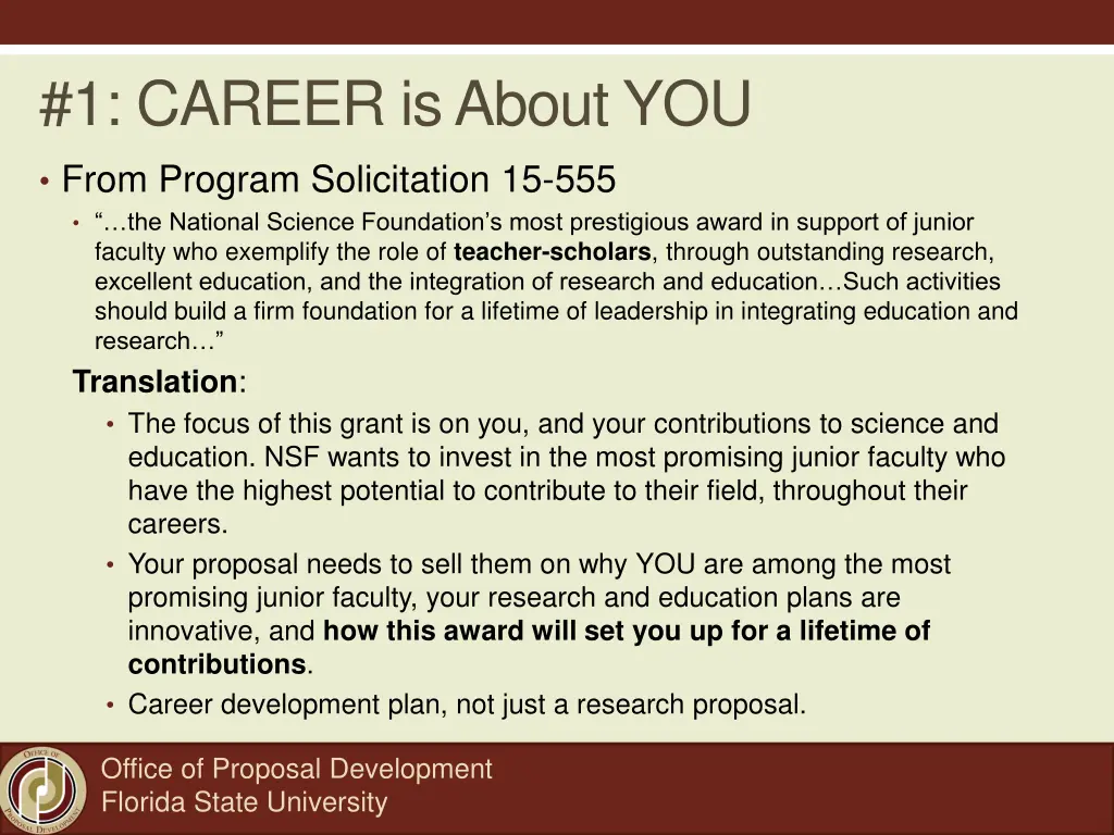 1 career is about you