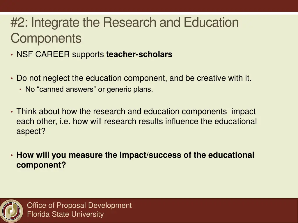 2 integrate the research and education components
