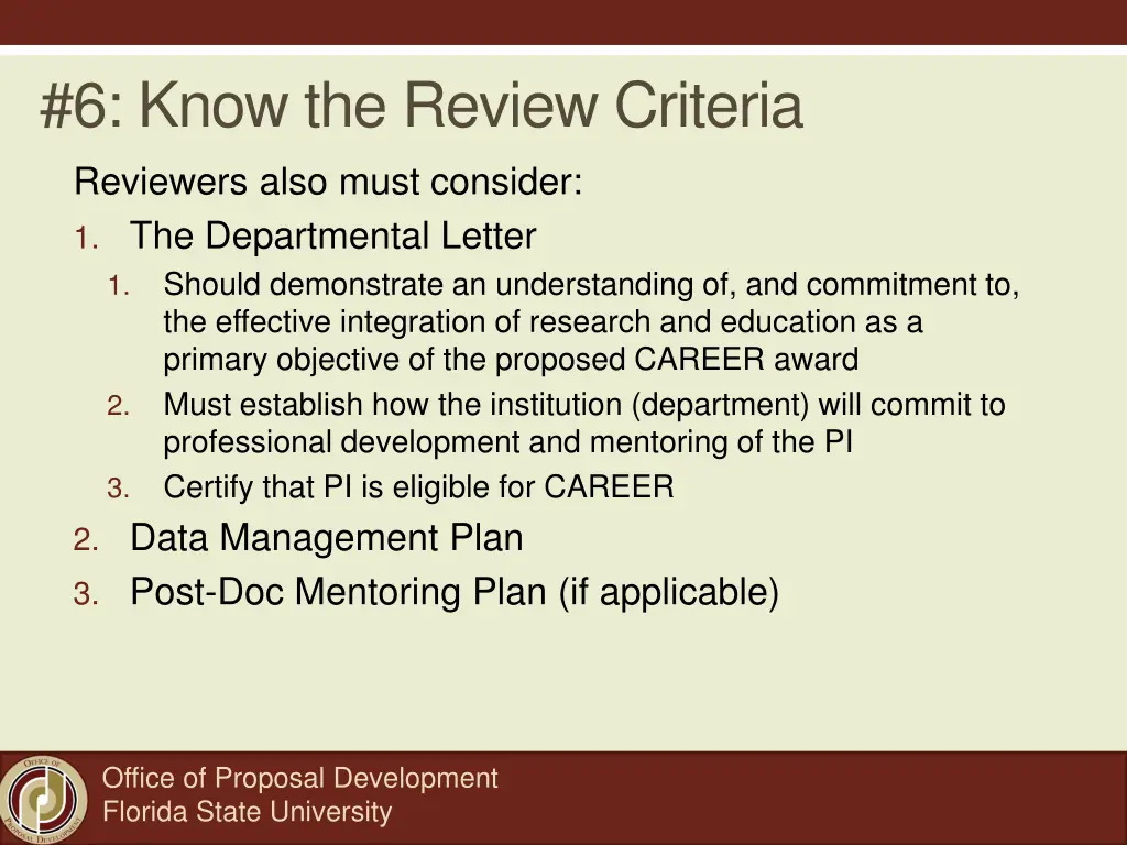6 know the review criteria reviewers also must