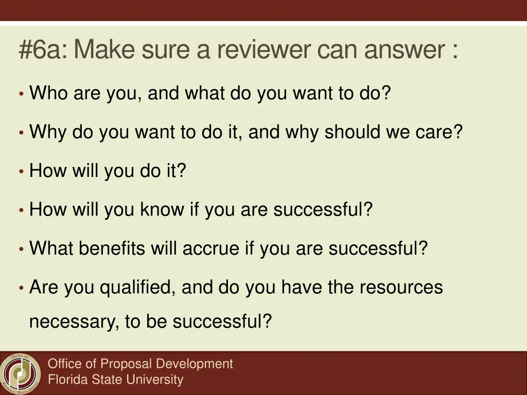 6a make sure a reviewer can answer
