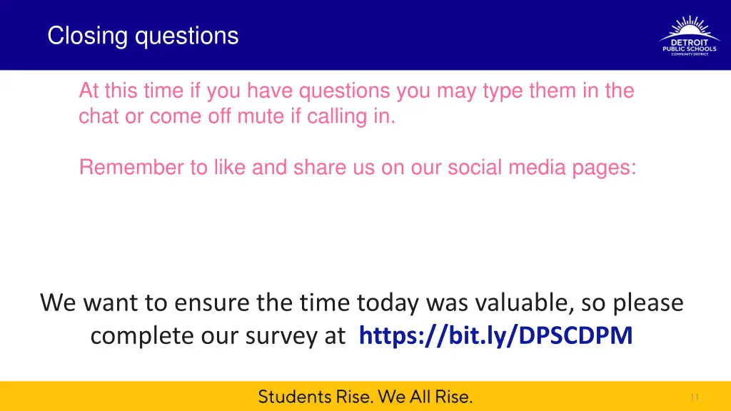 closing questions