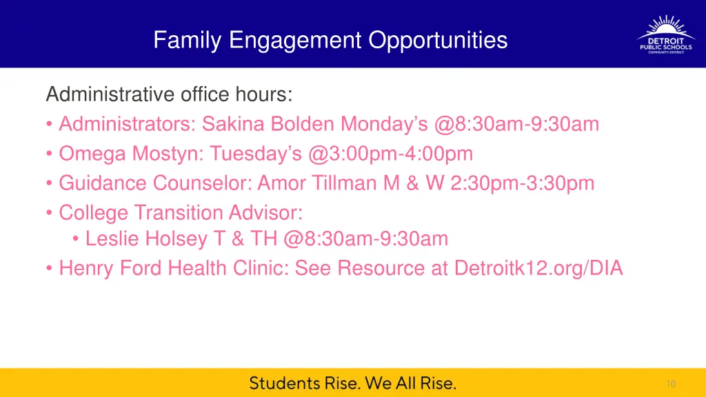 family engagement opportunities