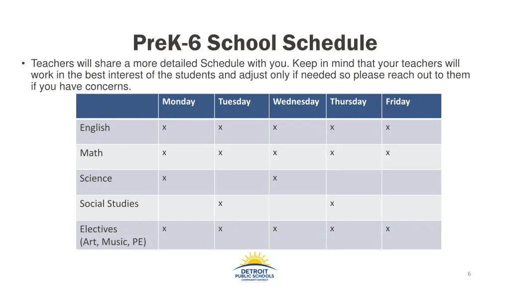 prek 6 school schedule teachers will share a more