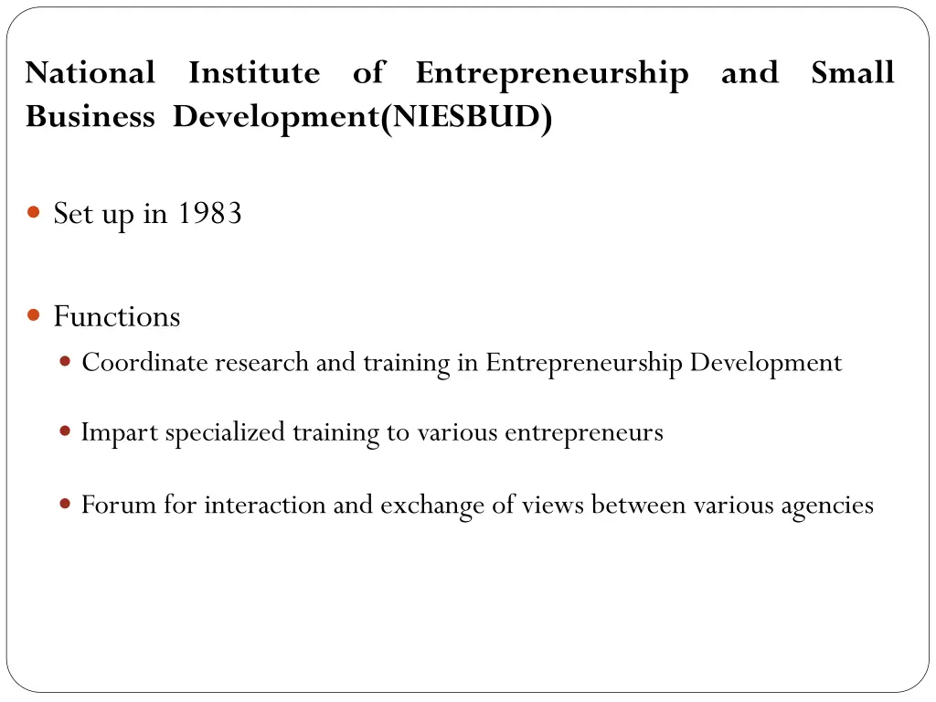 national institute of entrepreneurship and small