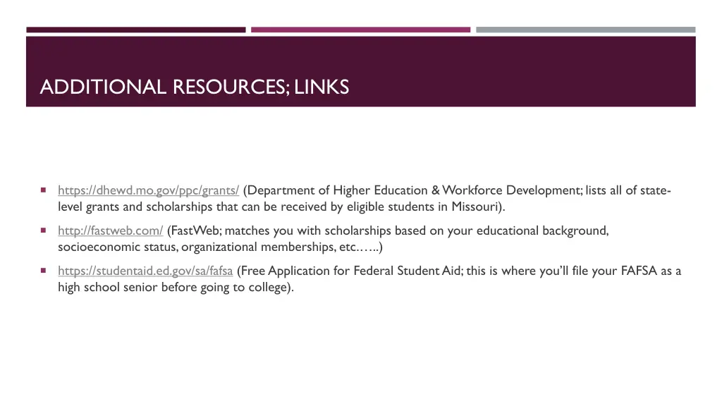 additional resources links